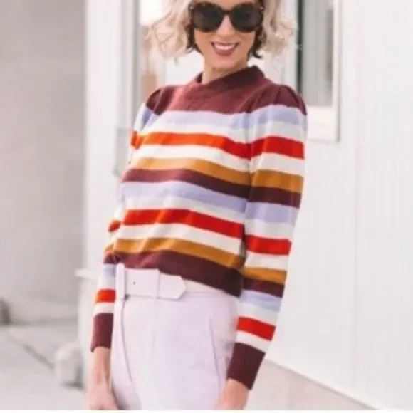 Wayf Emma Stripe Long Sleeve Sweater Small - Picture 6 of 9